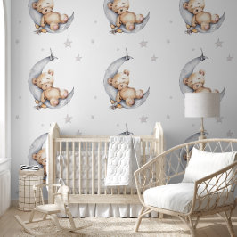 Wall Paper - Bear Asleep On The Moon  Behang