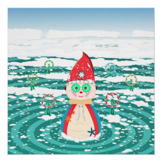 Wall poster - Een verlate kerstillustratie. Perfect Poster