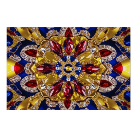 Wall poster met Colombia Kleuren Design Perfect Poster (Voorkant)