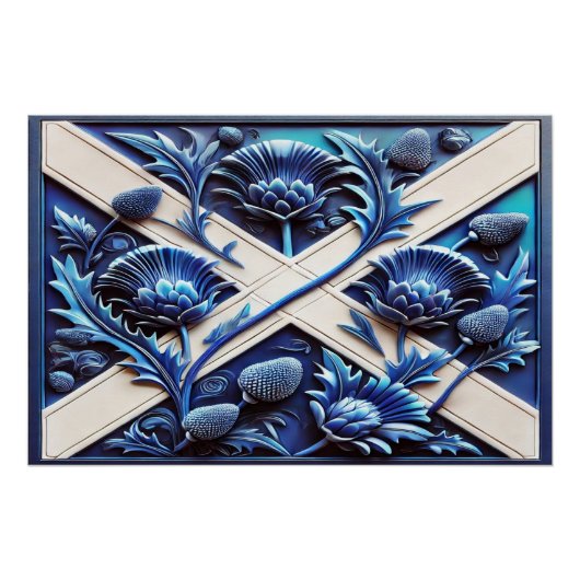 Wall poster met Scottish Thistles Design Perfect Poster (Voorkant)