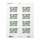 Wall Street/ Greed is goed Etiket (Full Sheet)