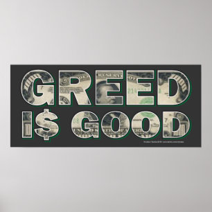 Wall Street/ Greed is goed Poster