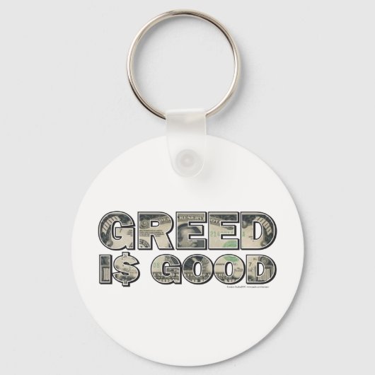 Wall Street/ Greed is goed Sleutelhanger (Voorkant)
