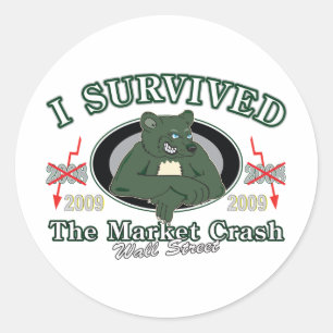 Wall-Street/I Survived the Market Crash Ronde Sticker