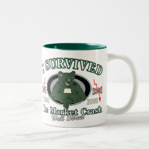 Wall-Street/I Survived the Market Crash Tweekleurige Koffiemok
