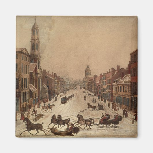 Wall Street in Winter Magneet (Voorkant)