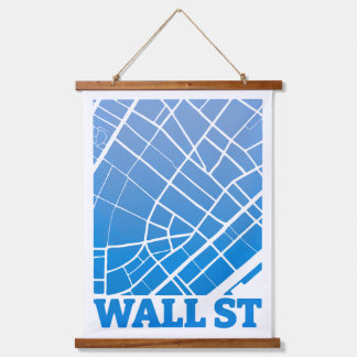 Wall Street – Minimalistische kaart van New York Hangend Wandkleed