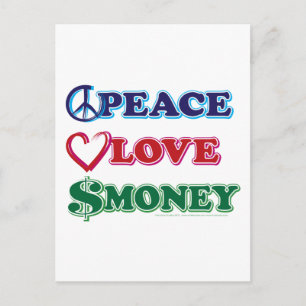 Wall Street/Peace Love Money Briefkaart