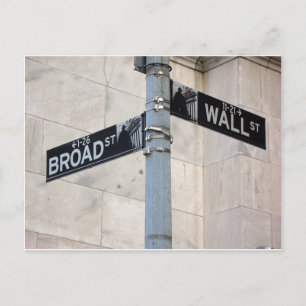 Wall Street Sign New York City Briefkaart
