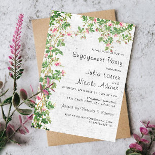 Wall Style Rosy Journal Engagement Party Kaart