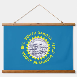 Wall Tapestry met vlag van South Dakota, VS. Hangend Wandkleed