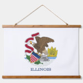 Wall tapestry with flag of Illinois, U.S.A. Hangend Wandkleed (Voorkant)