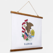 Wall tapestry with flag of Illinois, U.S.A. Hangend Wandkleed (Gebogen)