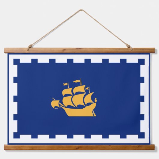 Wall Tapestry with flag of Quebec City, Canada Hangend Wandkleed (Voorkant)
