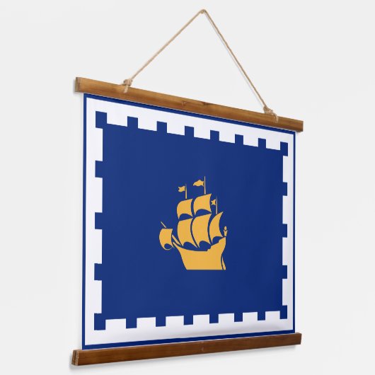 Wall Tapestry with flag of Quebec City, Canada Hangend Wandkleed (Gebogen)