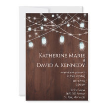 Wall Weddenschap Wood Barn Mason Jar String Light