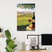 Walla Walla, WA Pays des vins - Poster de voyage (Bureau à domicile)