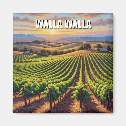 Walla Walla Washington Reizen Magneet (Voorkant)