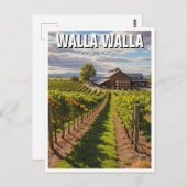 Walla Walla Washington Travel Briefkaart (Voorkant / Achterkant)