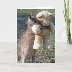 Wallaby Hugging Beer Kaart