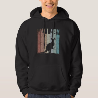 Wallaby Kangoeroe Wallaby Zoology Retro Hoodie