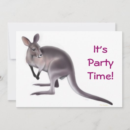 Wallaby Party Invitation Kaart (Voorkant)
