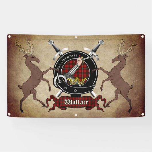 Wallace Clan Badge 3x5 Banner (Horizontaal)