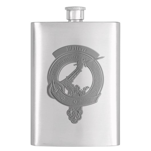 Wallace Clan Badge Embossed Flask Flacon (Voorkant)