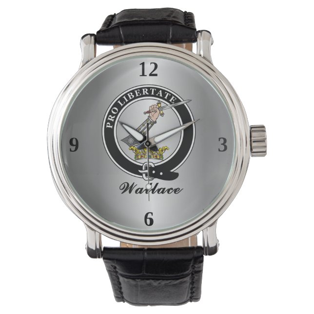 Wallace Clan Badge gepersonaliseerd Horloge (Voorkant)