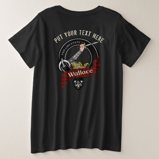 Wallace Clan Badge Grote Maat T-shirt (Design achterkant)