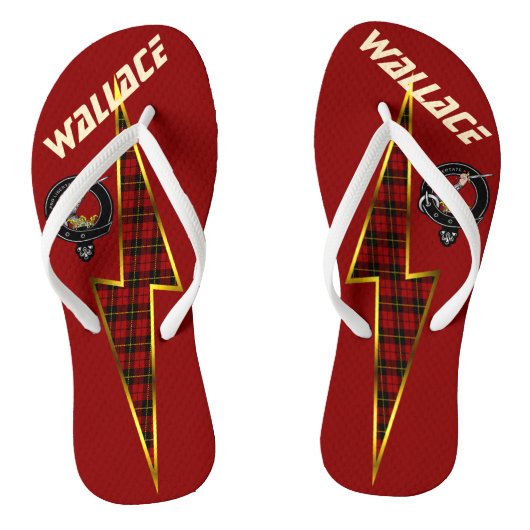 Wallace Clan Badge Lightning Bolt Red Teenslippers (Voetbed)