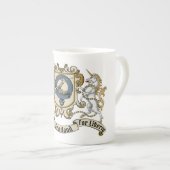 Wallace Clan Badge & Motto Porselein Kop (Voorkant rechts)