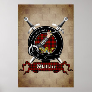 Wallace Clan badge op Castle Wall Poster 18x24