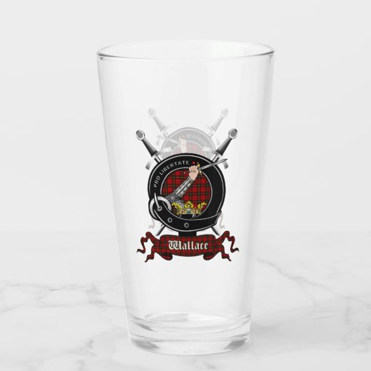 Wallace Clan Badge Pint Verre (Dos)