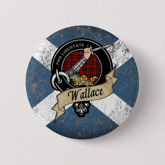 Wallace Clan Badge Ronde Button 5,7 Cm (Voorkant)