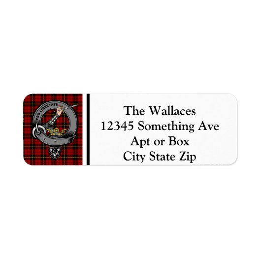 Wallace Clan Badge & Tartan Aangepaste labels (Voorkant)