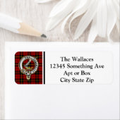 Wallace Clan Badge & Tartan Aangepaste labels (Insitu)