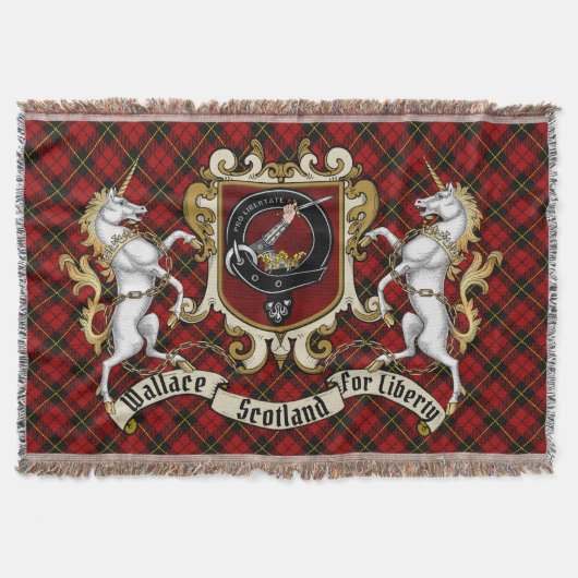 Wallace Clan Badge & Tartan Deken (Voorkant)