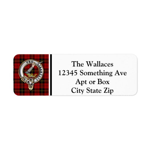 Wallace Clan Badge & Tartan Étiquettes personnalis (Devant)
