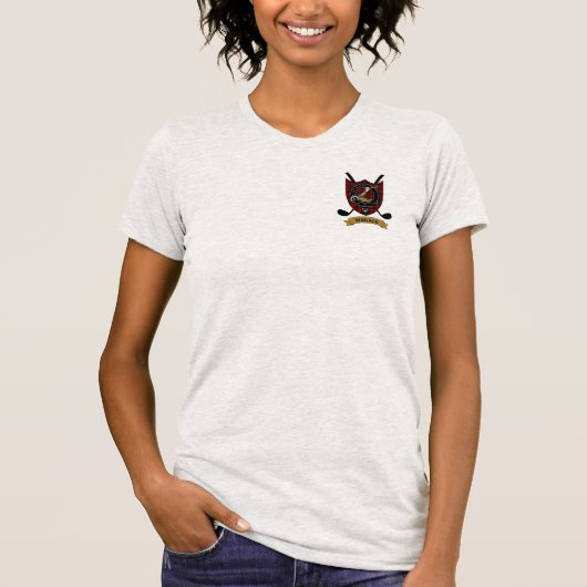 Wallace Clan Badge & Tartan Golf T-Shirt (Voorkant)