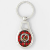 Wallace Clan Badge & Tartan Sleutelhanger (Voorkant)