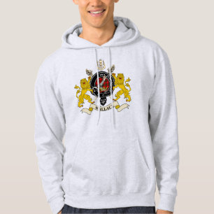 Wallace Clan Badge Tartan & Swords Hoodie