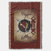 Wallace Clan Badge & Tartan Throw Blanket Deken (Voorkant Verticaal)