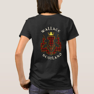 Wallace Clan Badge & Tartan w/Motto T-shirt