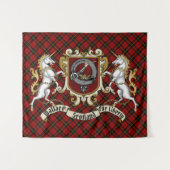 Wallace Clan Badge & Tartan Wandkleed (Voorkant (horizontaal))