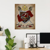 Wallace Clan Badge W/Gewapende Zwaarden Poster (Thuiskantoor)
