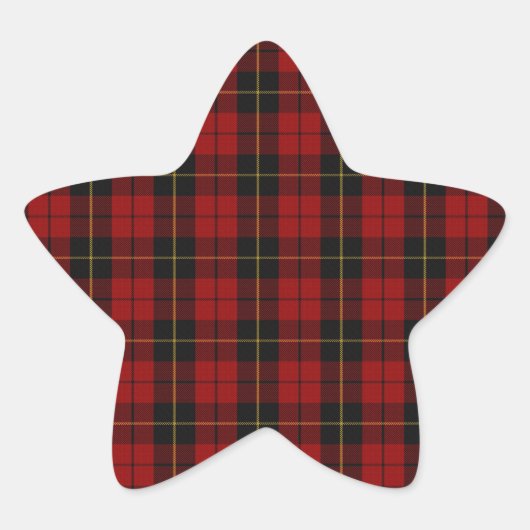 Wallace Clan Schotse Tartan Ster Sticker (Voorkant)