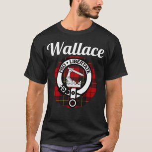 Wallace clan Scottish Name Coat of Arms Tartan T-shirt