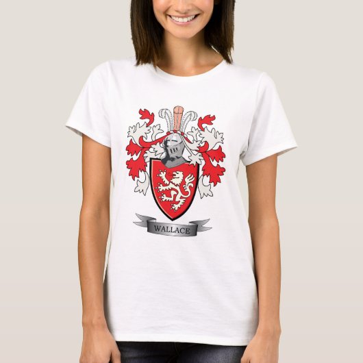 Wallace Family Crest Coat of Arms T-shirt (Voorkant)