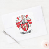 Wallace Family Crest Coat. Vierkante Sticker (Envelop)